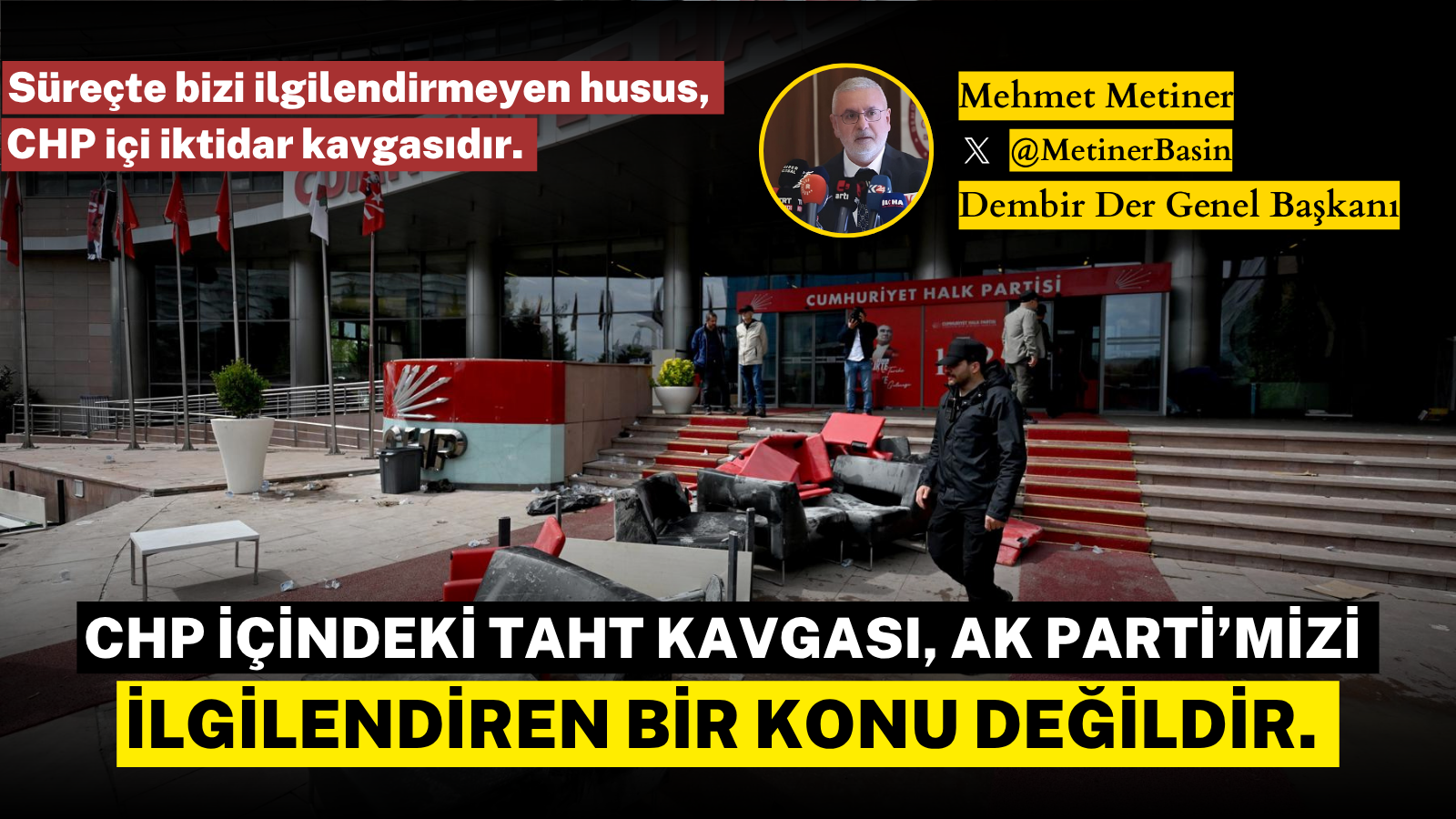 CHP içindeki taht kavgası, AK Parti’mizi ilgilendiren bir konu değildir.